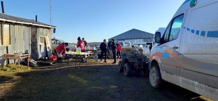 Búsqueda de joven jinete desaparecido en Tierra del Fuego. Fotos: Defensa Civil.