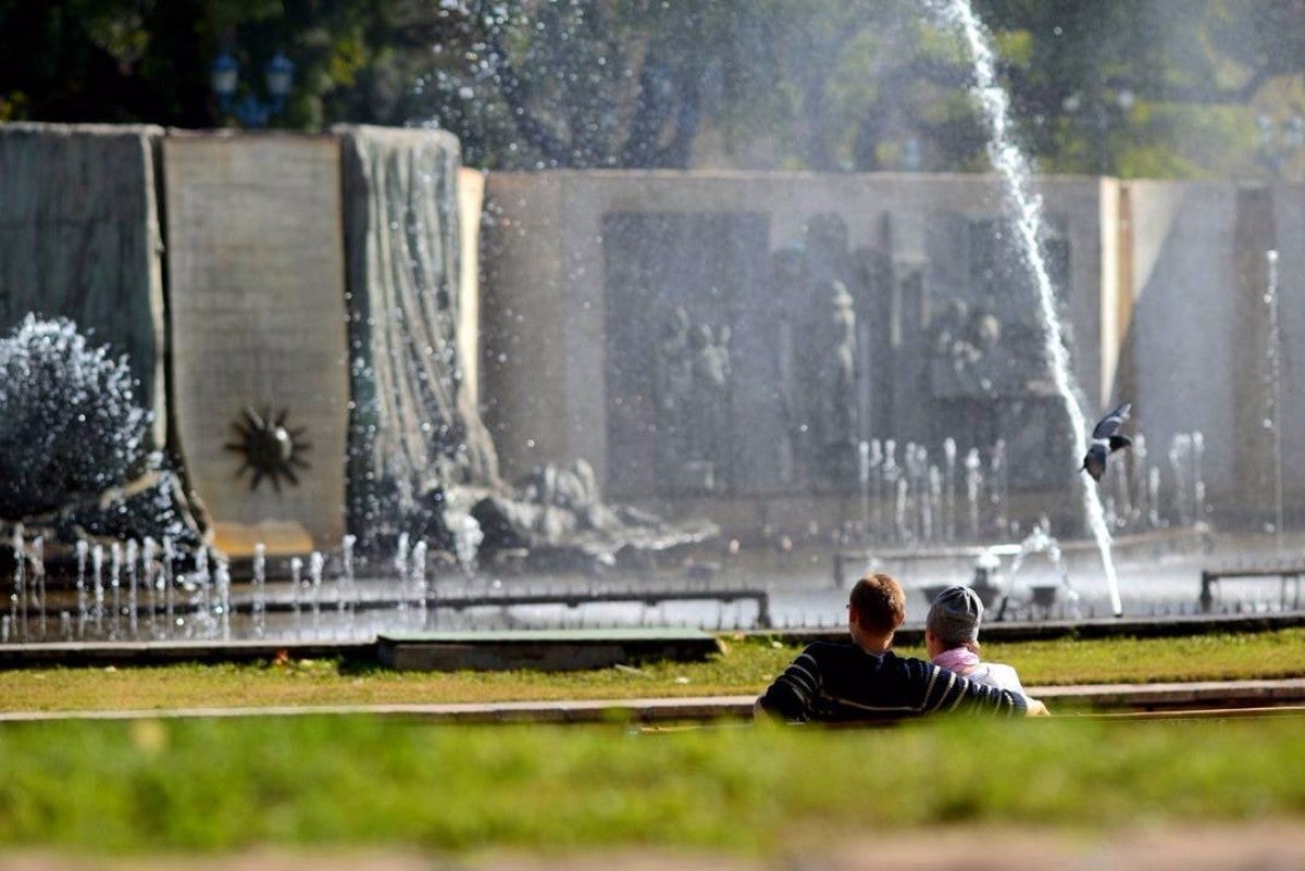 La fuente de la Plaza Independencia. 