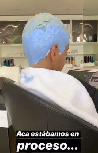 Benjamín Agüero se tiñó el pelo igual que su papá