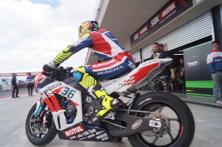 El argentino y cordobés Tati Mercado, durante el Gran Premio de Argentina del Mundial de Superbike 2018 en San Juan.