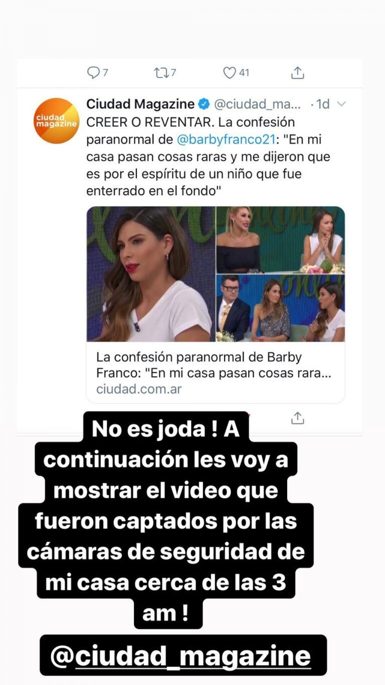 Barbie Franco mostró la actividad paranormal de su casa