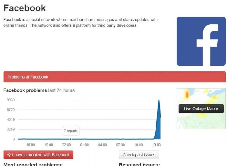 Facebook e Instagram registran problemas de conexión en varios países.