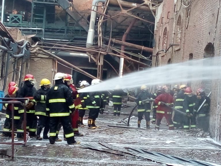 Incendio en el ingenio La Esperanza. (Policía de Salta)