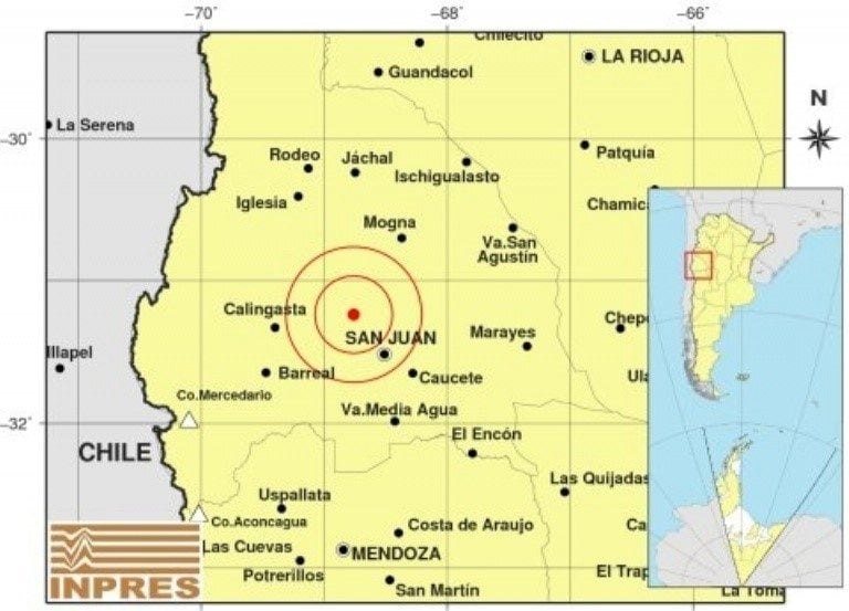 Sismo con epicentro en San Juan.