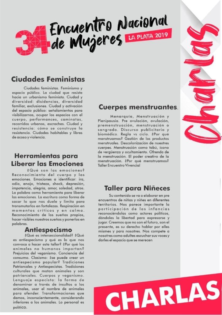 Charlas, actividades, conversatorios y encuentros vivenciales (web)