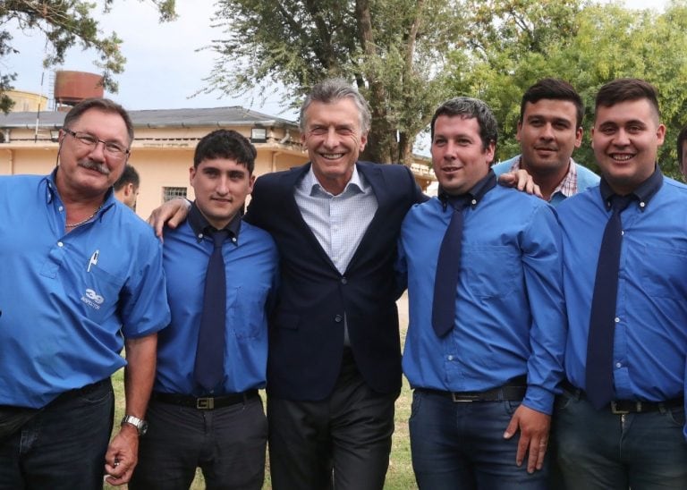 El presidente Mauricio Macri, en la inauguración del nuevo sistema de colectivos en la ciudad bonaerense de Junín. (Presidencia)