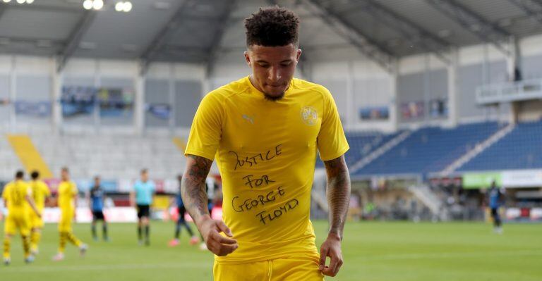 Jadon Sancho del Dortmund pidió "justicia por George Floyd". (Foto: Lars Baron/EFE/EPA)