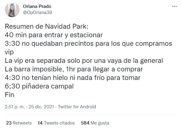 Una de las chicas que asistió hizo un breve resumen de lo que paso en la Navidad Park.