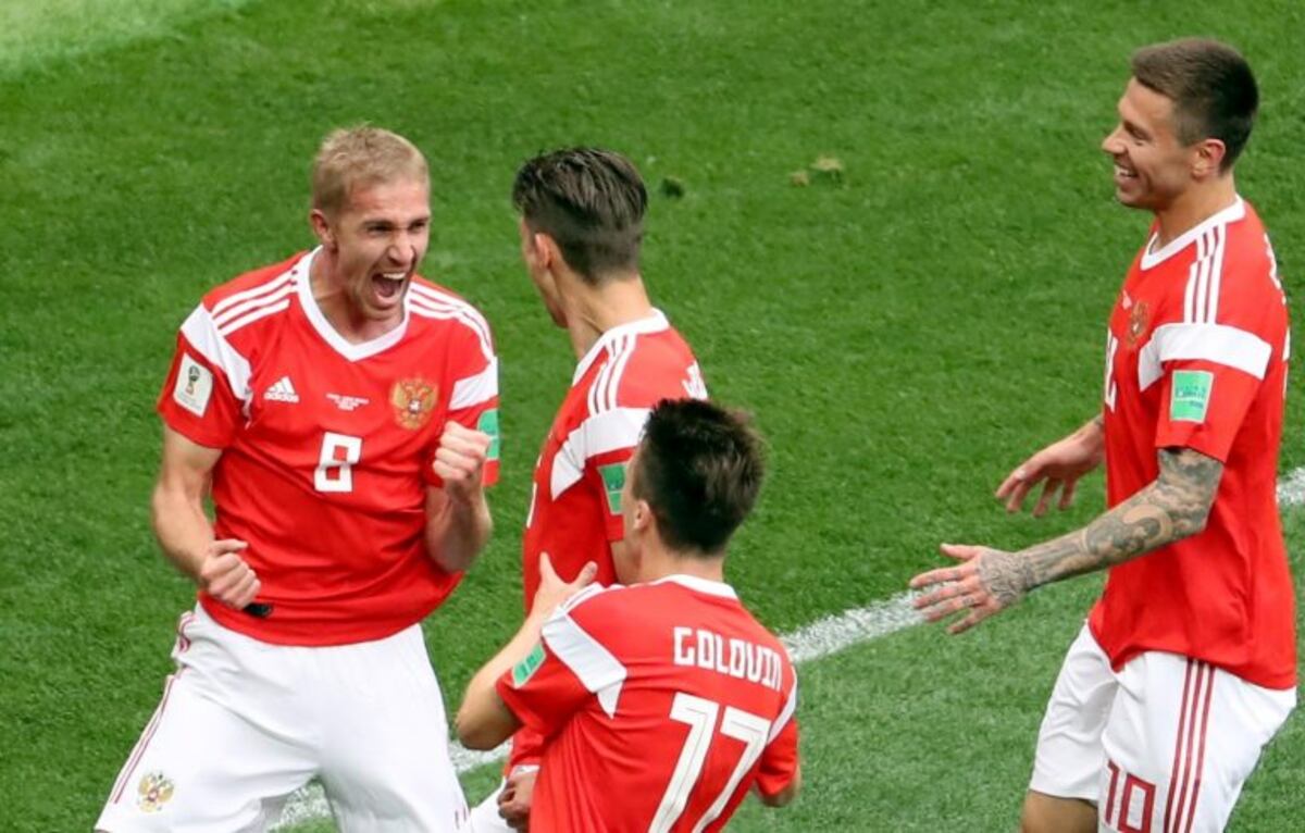 Rusia venció 5-0 a Arabia Saudita en el partido inaugural