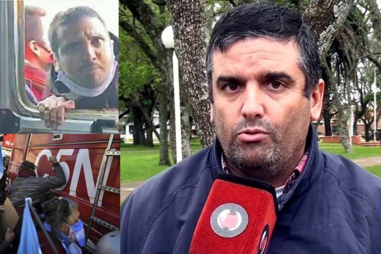 El parecido físico de Odiard con uno de los manifestantes dio lugar a la noticia falsa.