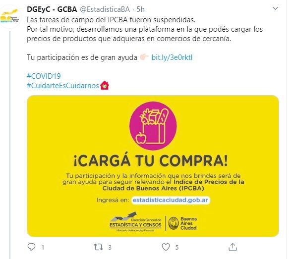 Solicitan la colaboración de consumidores porteños para el registro de precios.