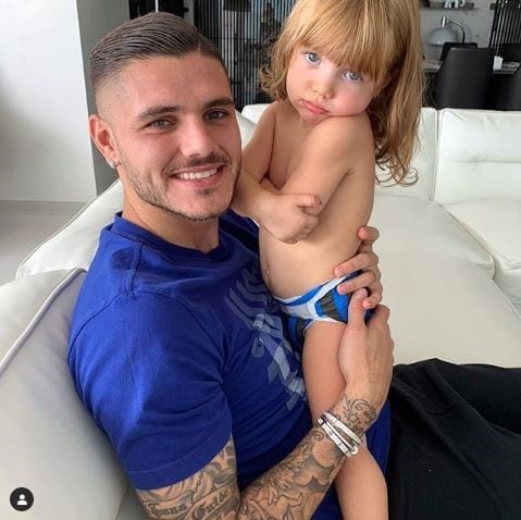 Mauro Icardi junto a su hija menor Isabella