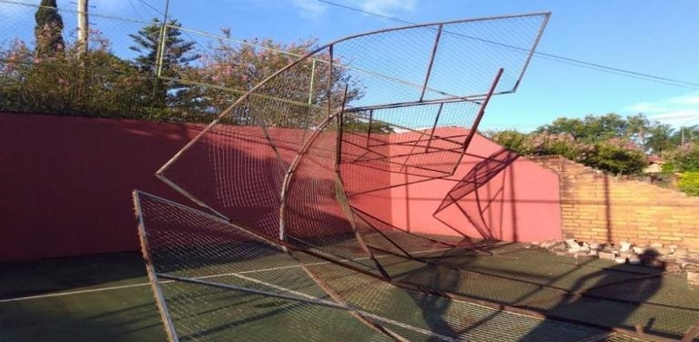 La tormenta causó destrozos en el Club Social y Cultural Eldorado.