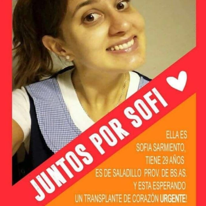 Sofía tiene 28 años y necesita urgente un trasplante de corazón