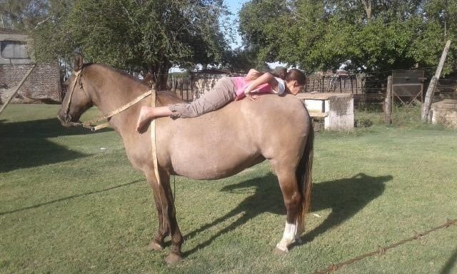 Victoria Rovetto, con 12 años, es amansadora de caballos en General Cabrera, Córdoba, y su técnica es furor en cada encuentro de animales de este tipo en el interior.