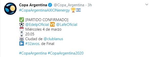 (Twitter: @Copa_Argentina)