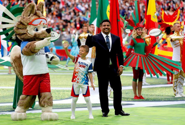 Ronaldo durante la apertura del Mundial (Yuri Kochetkov/EFE/EPA)