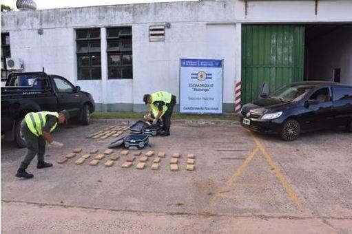 Cargamento de marihuana detenido por Gendarmería Nacional.