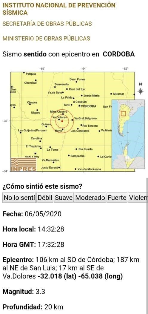 INPRESS (Sismo en Yacanto).