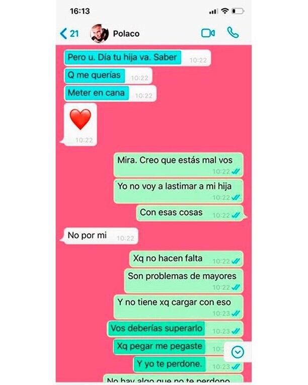 Se filtró un intenso cruce de palabras por Whatsapp entre El Polaco y Varia Aquino