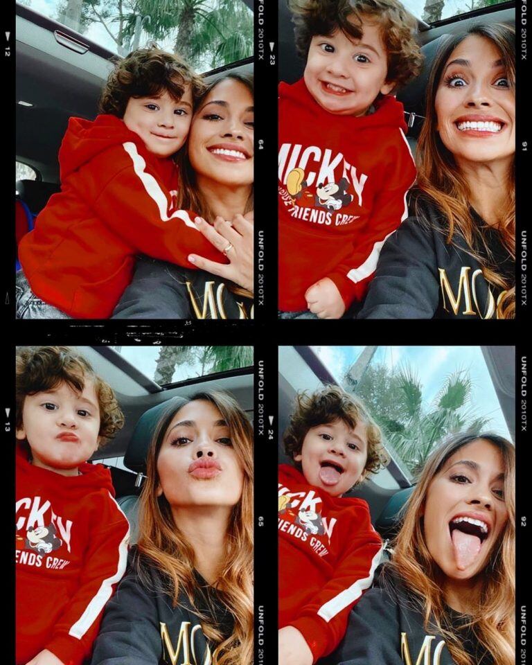 La simpática sesión de fotos de Antonela Roccuzzo con su hijo Mateo (@antonelaroccuzzo)