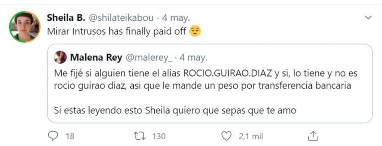 Sheila y el cruce con quien inició la ola de "donaciones".