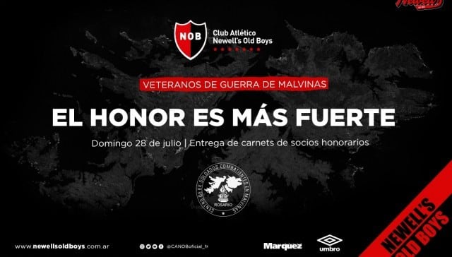 Newell's entrega carnets honoríficos a veteranos de Malvinas. (CANOB)