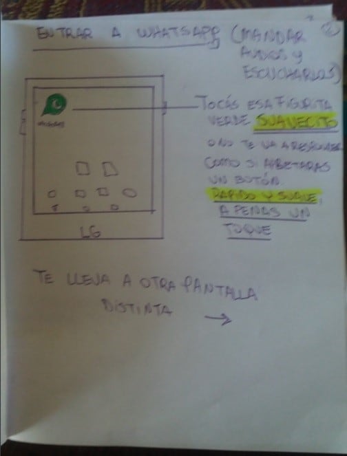 El tierno tutorial que una nieta le hizo a su abuela para que mande audios de WhatsApp. (Twitter)