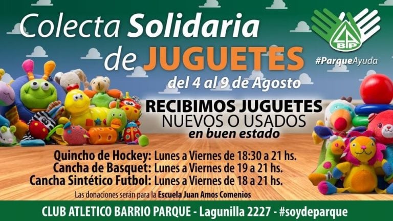 Barrio Parque realiza una colecta solidaria por el Día del Niño.