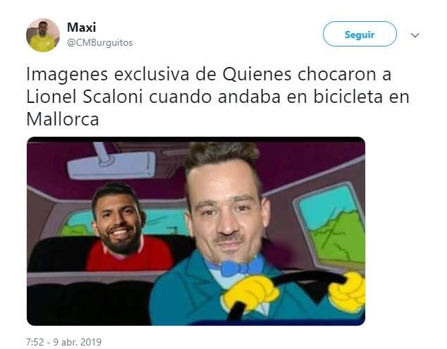 Los mejores memes sobre el accidente de Lionel Scaloni (Foto: Twitter)