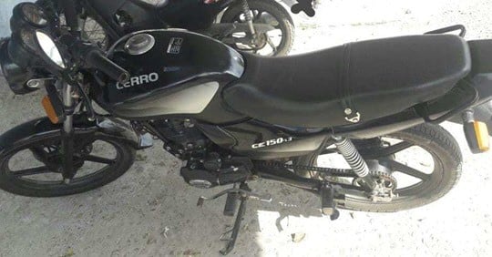 Moto secuestrada.