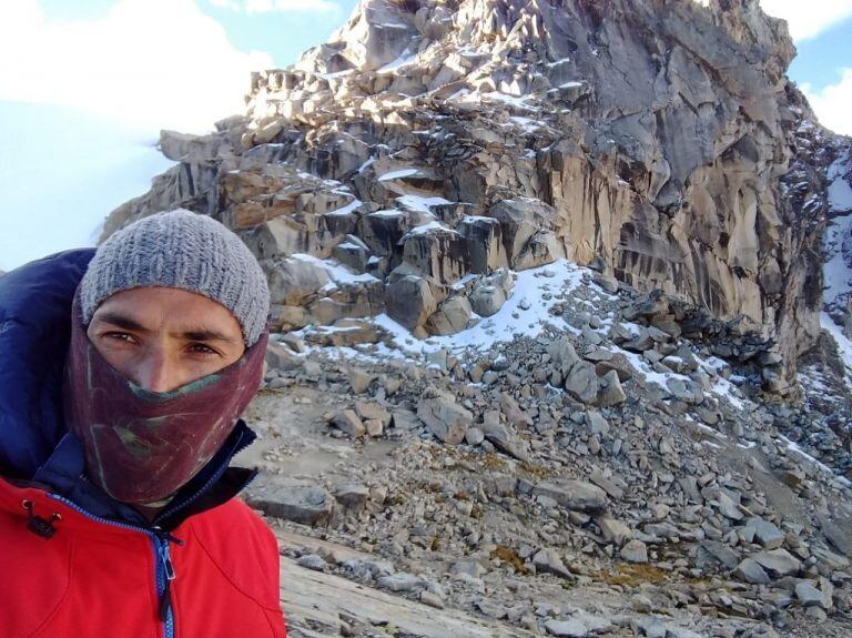 Matías Sergo en el Aconcagua.