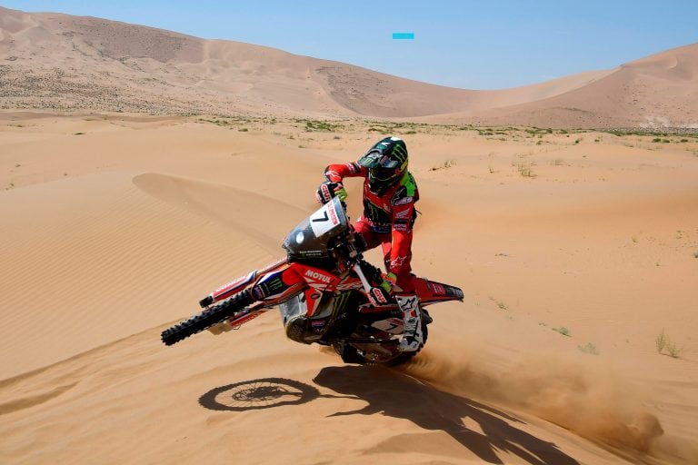 Kevin Benavides rides his Honda CRF450  (Photo by DAMIEN MEYER / AFP)