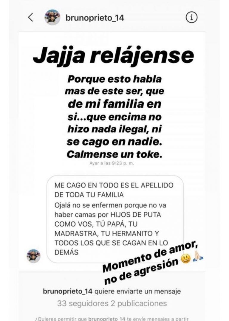 Cande Tinelli mostró los repudiables mensajes contra su familia: "Se cag... en los demás"