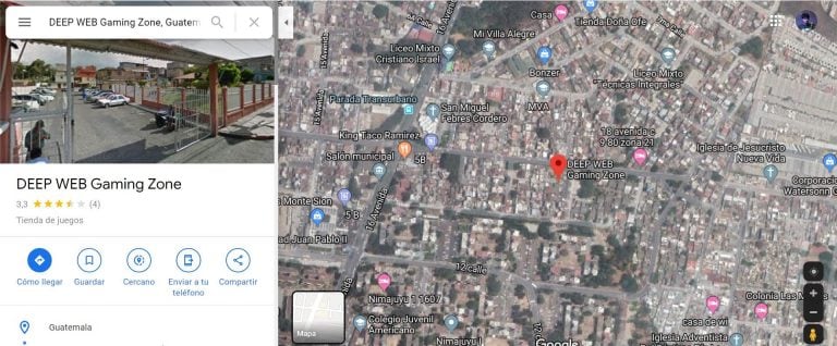 Mirá lo que sucede si buscás Deep Web en Google Maps.