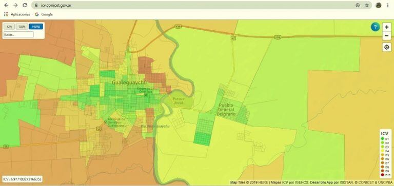 Mapa del CONICET 
Crédito: PGB