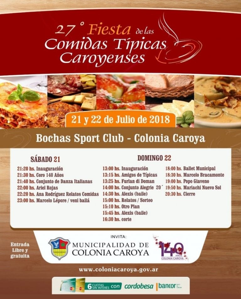 Actividades en la Fiesta de las Comidas Típicas Caroyenses