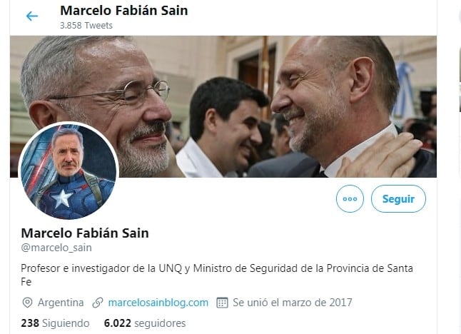 El curioso meme que el propio Marcelo Sain usó como foto de perfil. (Twitter)