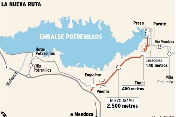 Mapa y ubicación del flamante túnel que pronto turistas y mendocinos podrán conocer para descubrir la montaña de otra manera.