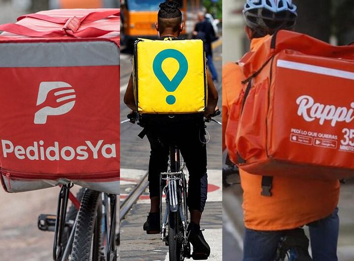 Repartidores de delivery realizan un paro total reclamando mejoras en las condiciones laborales