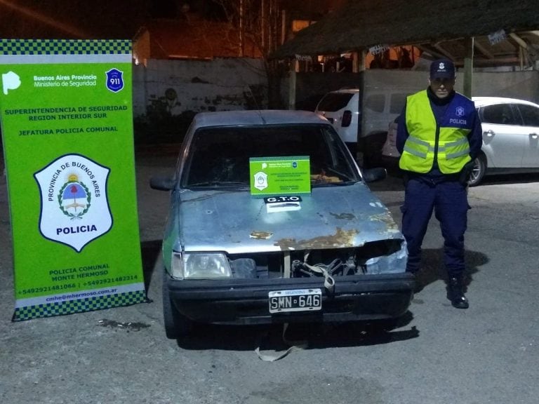 Monte hermoso, auto con prohibición para circular