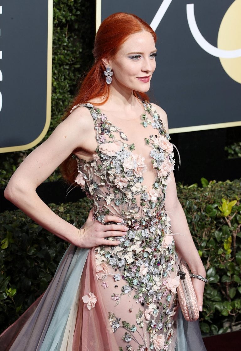 MCX116. Beverly Hills (United States), 08/01/2018.- Barbara Meier arrives for the 75th annual Golden Globe Awards ceremony at the Beverly Hilton Hotel in Beverly Hills, California, USA, 07 January 2018. (Estados Unidos) EFE/EPA/MIKE NELSON