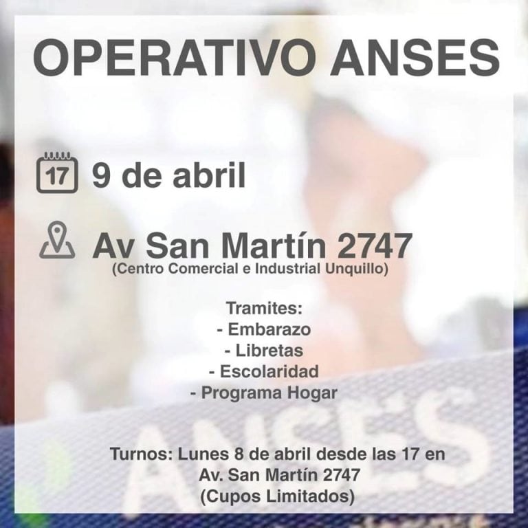 Operativo Anses en Unquillo.