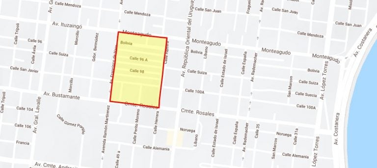 Barrio 25 de Mayo en Posadas, donde se realizó el acto central de esta fiesta patria. (Mapa M. de Posadas)