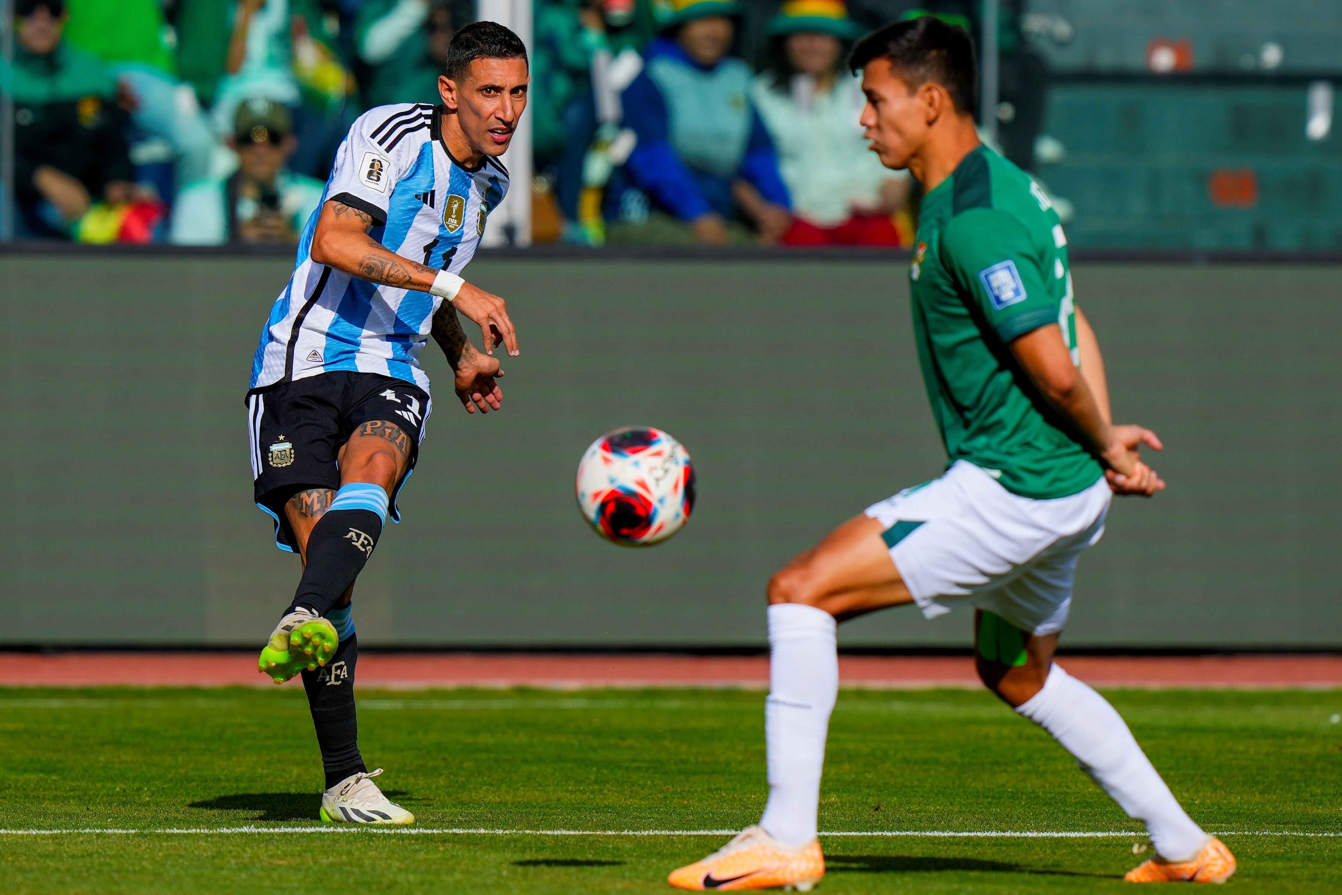 Ángel Di María, una de las figuras de la selección argentina en La Paz. 8AP9