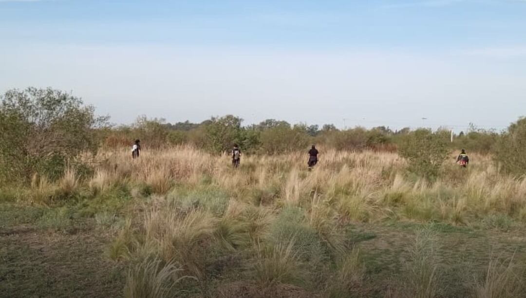 Lugar en el que la Brigada K9 encontró un cuerpo. Temen que se trate de Florencia Cortez, desaparecida desde el pasado lunes.