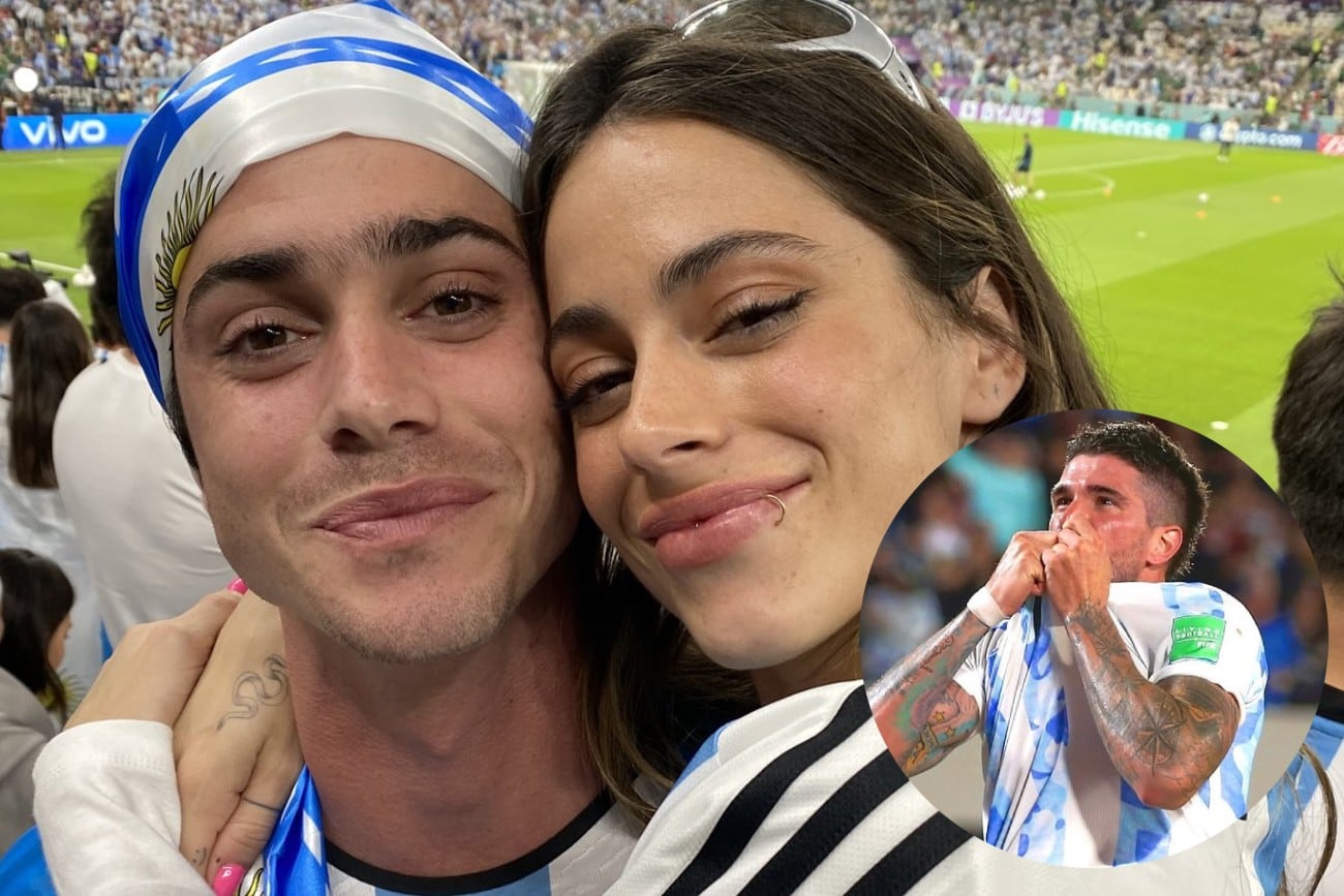 Tini, Francisco y Alejandro Stoessel festejaron el triunfo de la selección (Collage web)