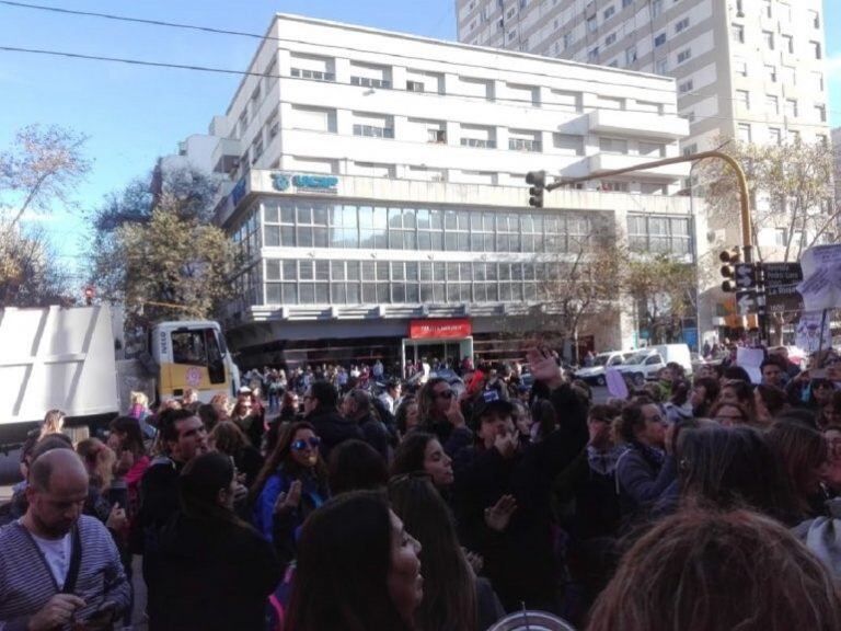 Reclamo docente en Mar del Plata.