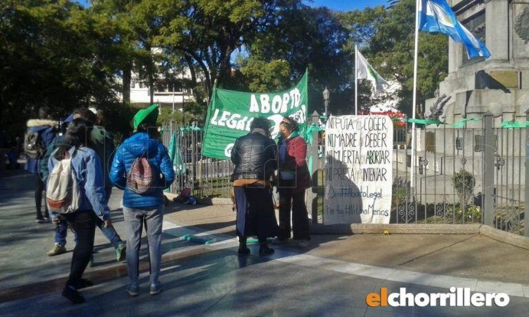 Un grupo de mujeres salieron al centro puntano a celebrar la media sanción.