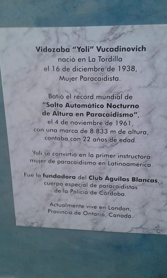 Homenaje en La Tordilla a Yoli Vucadinovich